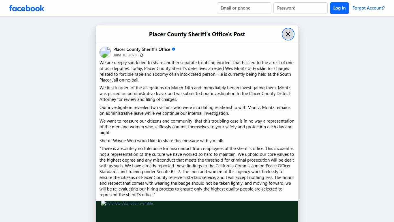 We are deeply saddened to... - Placer County Sheriff's Office | Facebook